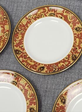 Wedgwood England Persia Pattern Fine China 8 Piece Saucer Plate set.